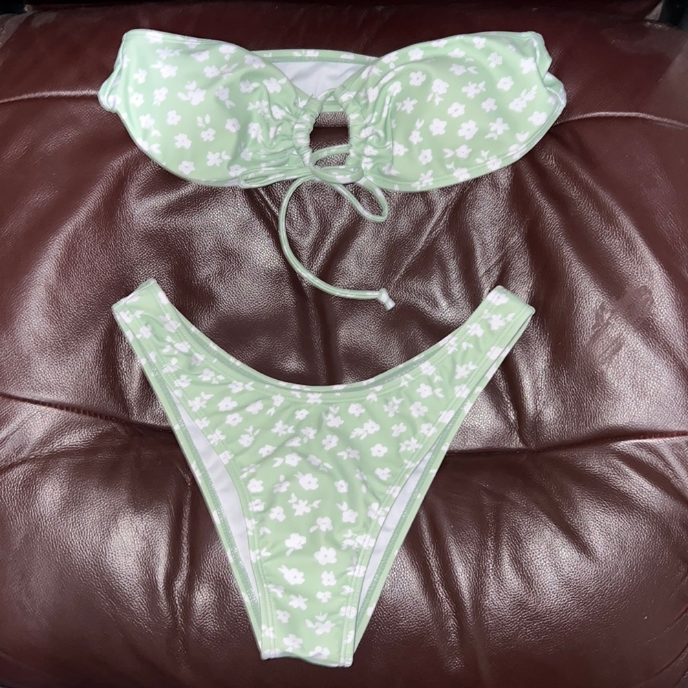 Shein bathing suit/bikini Size Small (4) Color:Green and white